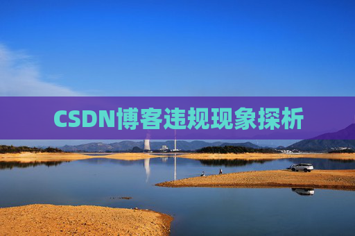 CSDN博客违规现象探析